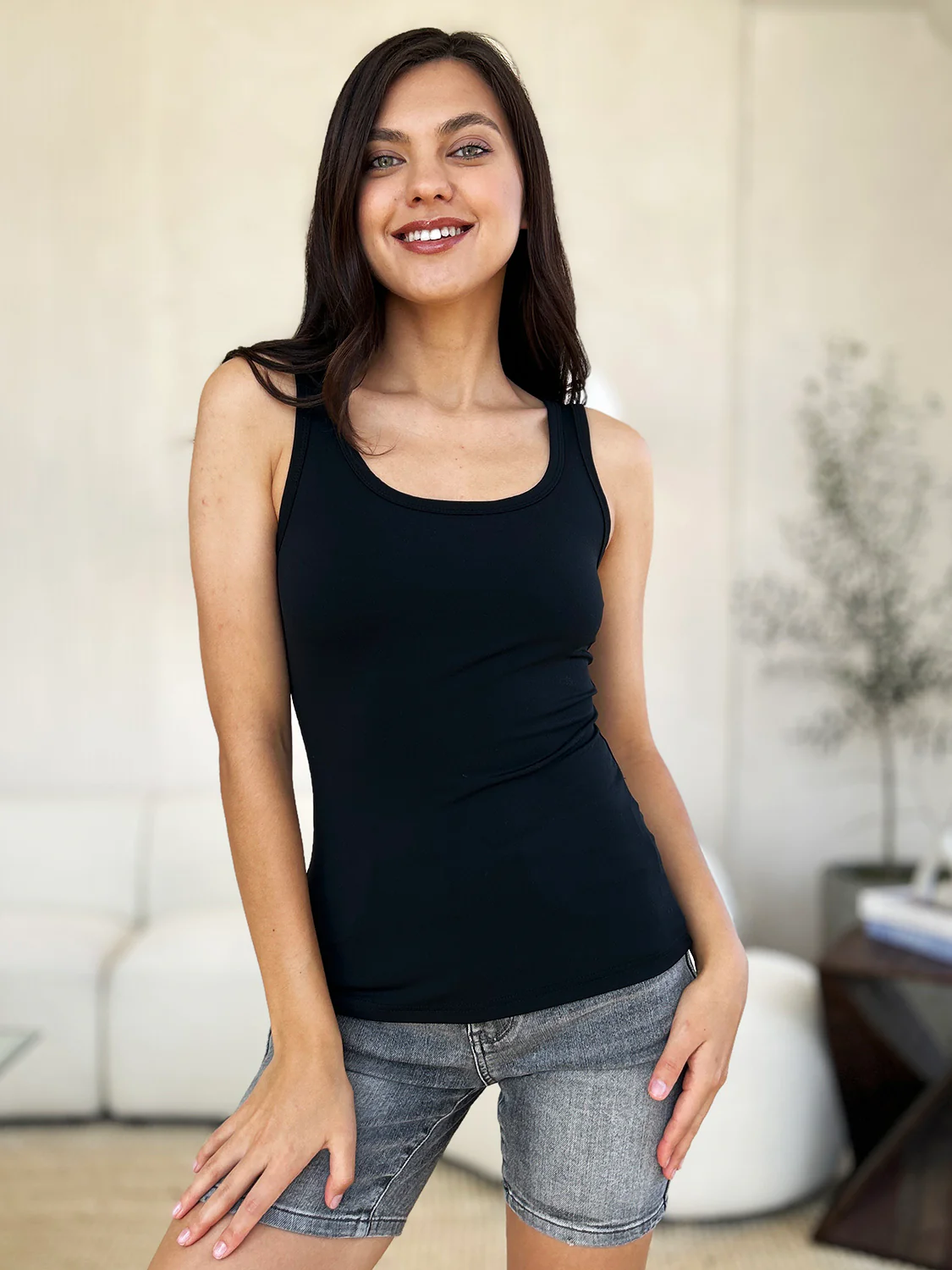 Basic Bae Full Size Square Neck Wide Strap Tank - Image 3