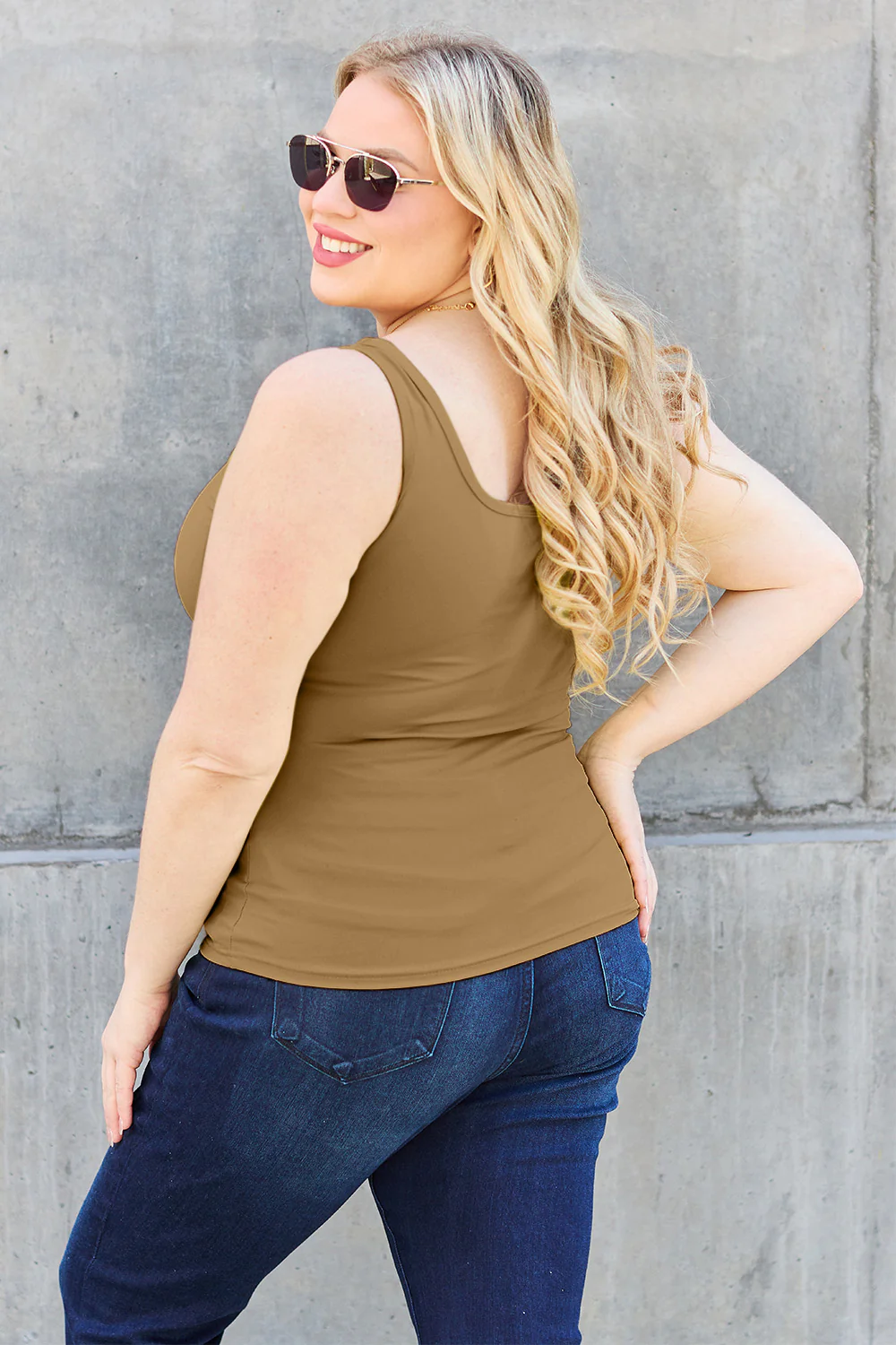 Basic Bae Full Size Square Neck Wide Strap Tank - Image 36