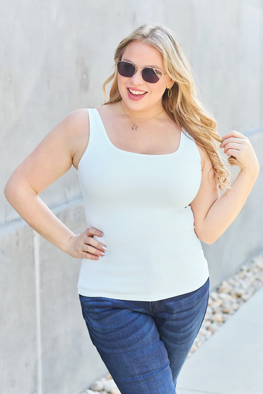Basic Bae Full Size Square Neck Wide Strap Tank - Image 8