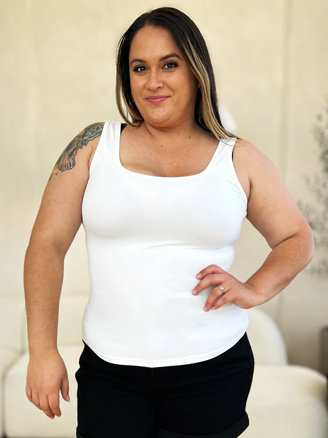 Basic Bae Full Size Square Neck Wide Strap Tank - Image 9