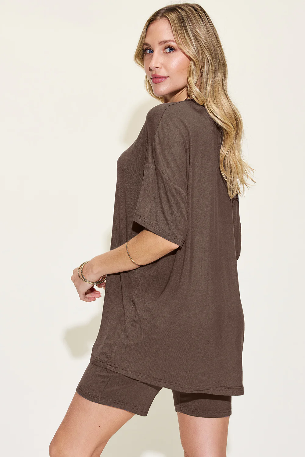 Basic Bae Full Size V-Neck Drop Shoulder T-Shirt and Shorts Set - Image 19