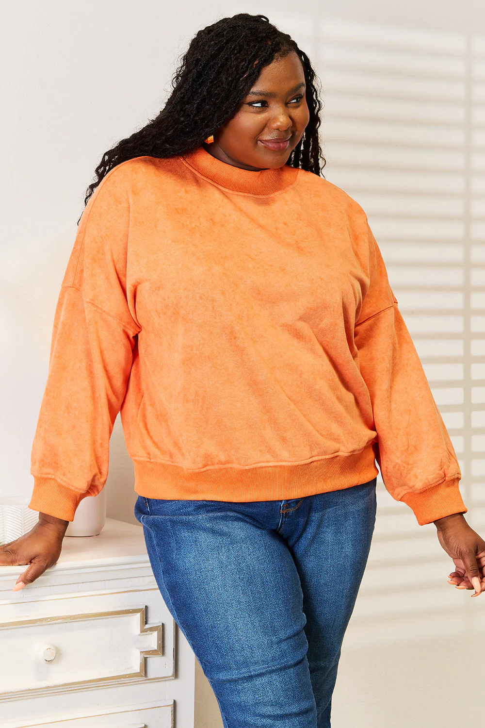 Basic Bae Round Neck Dropped Shoulder Sweatshirt - Image 4