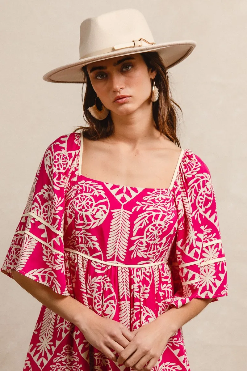 BiBi Aztec Woven Printed Contrast Binding Dress - Image 11
