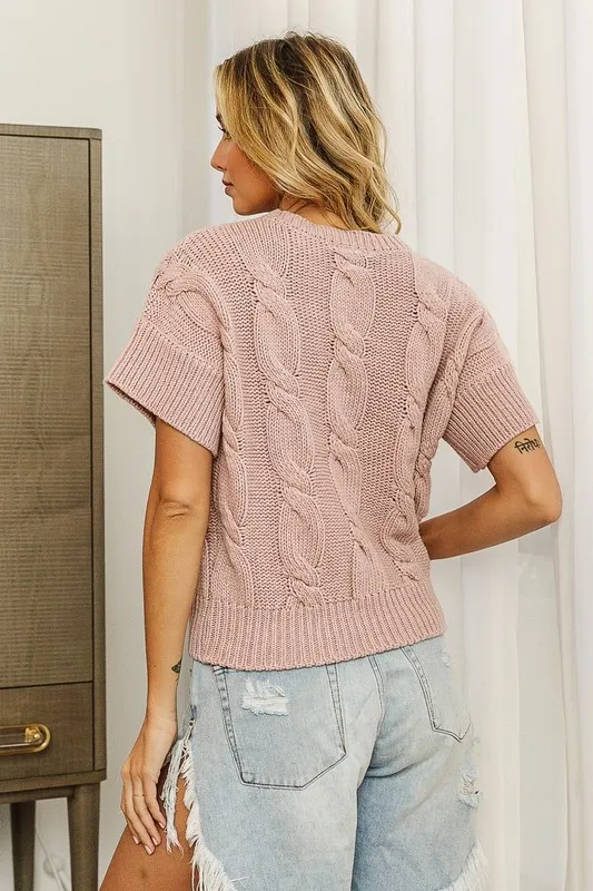 BiBi Cable Knit Textured Sweater Top - Image 4