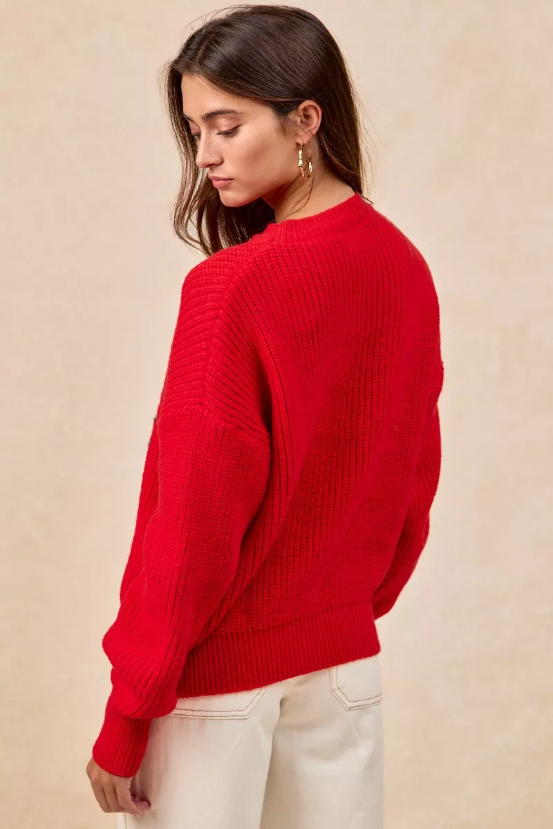 BiBi Christmas Wreath Merry Letter Knit Top - Image 19