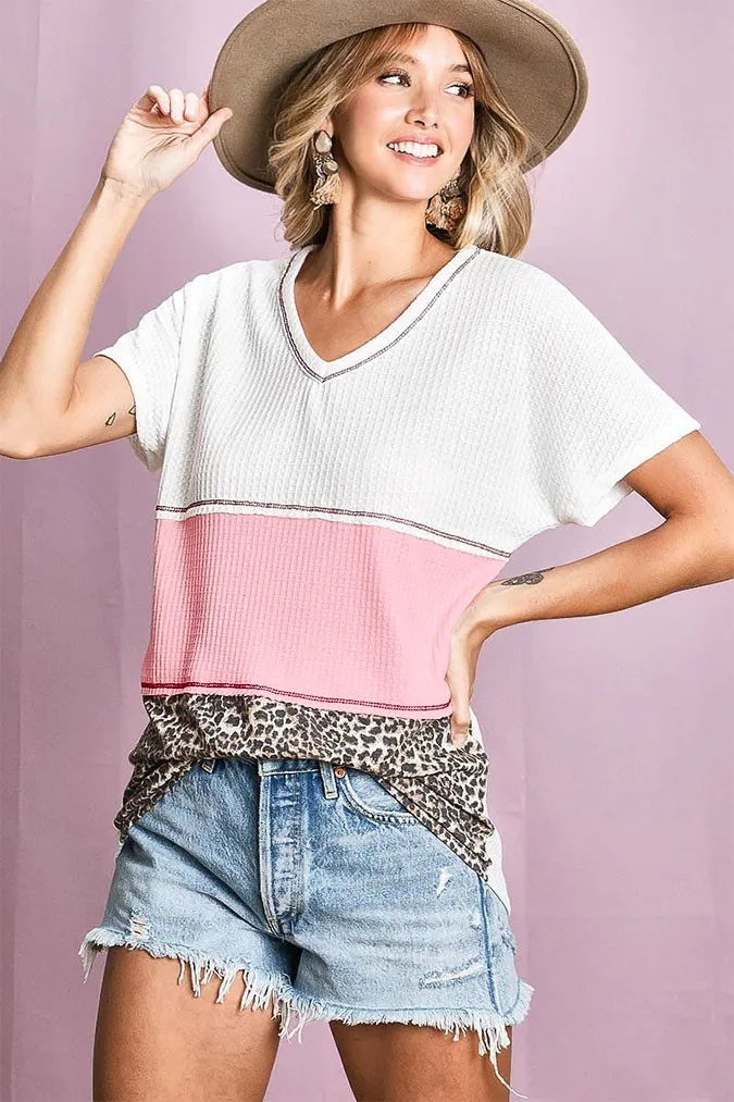 BiBi Colr Block Waffle Knit Top - Image 7
