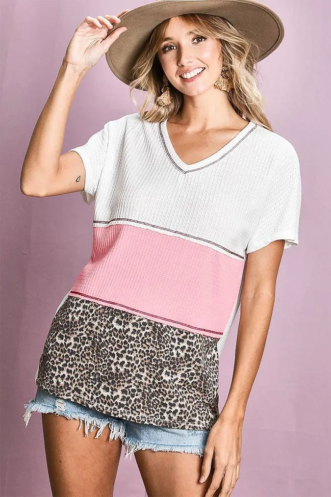 BiBi Colr Block Waffle Knit Top - Image 8