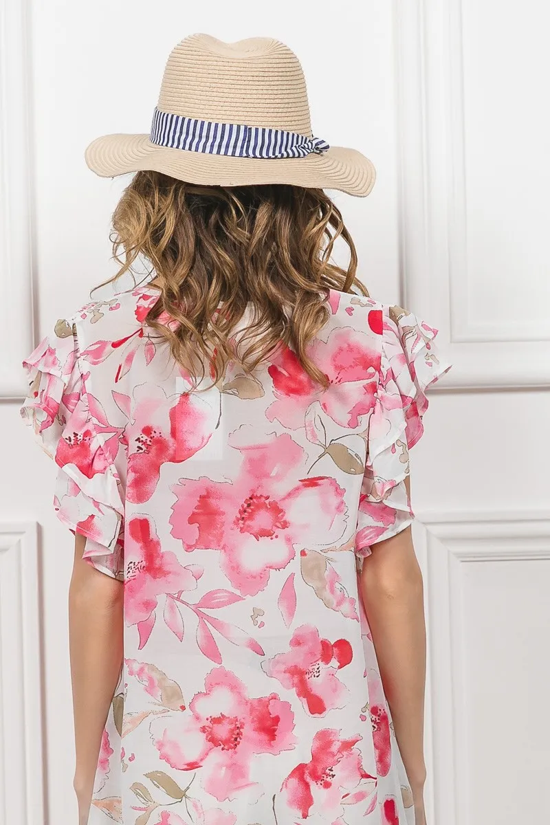 BiBi Floral Print Flutter Sheer Top - Image 18