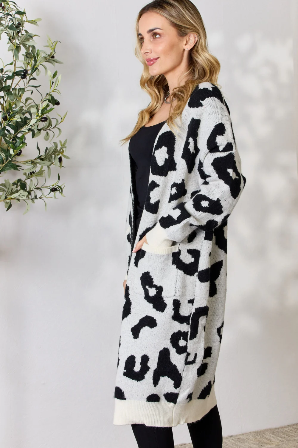 BiBi Leopard Open Front Cardigan - Image 3