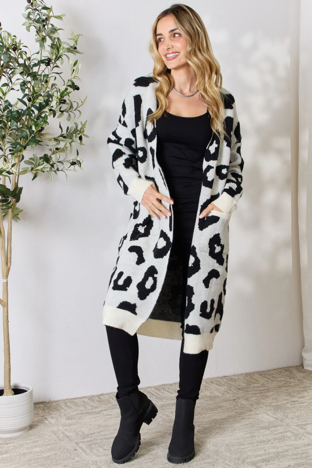 BiBi Leopard Open Front Cardigan - Image 4