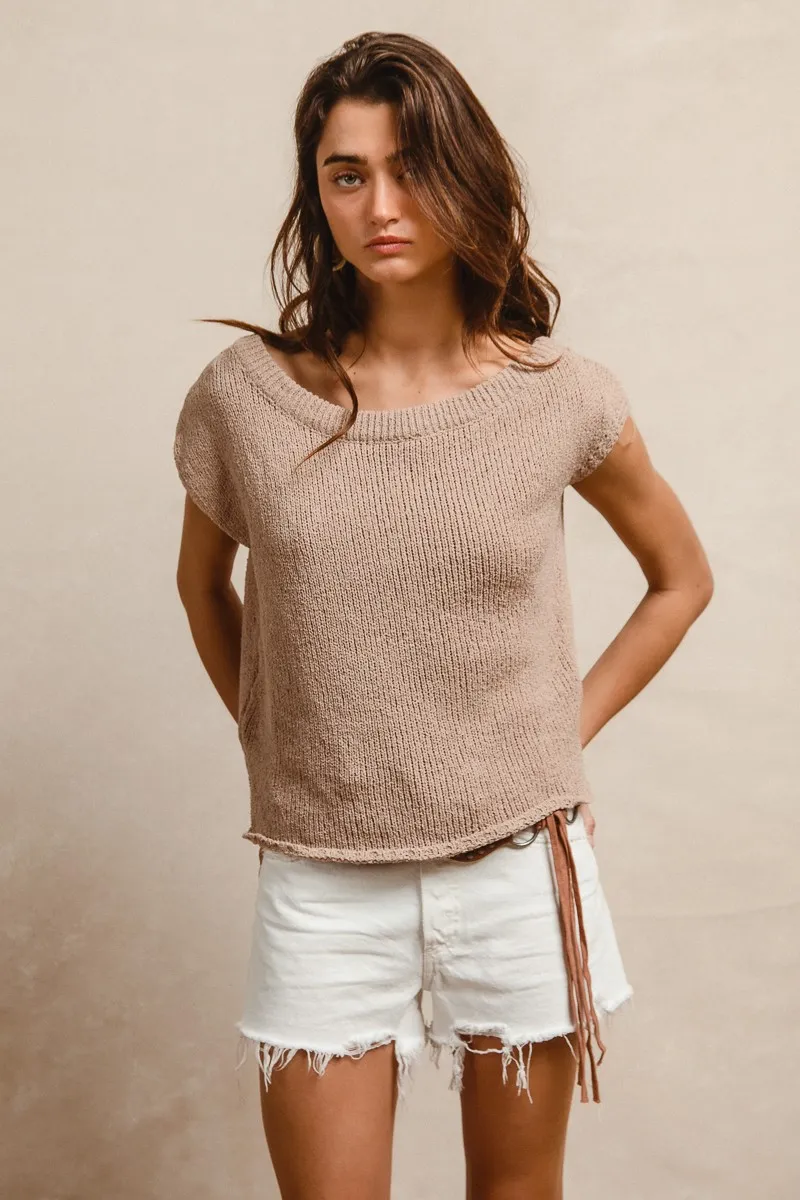 BiBi One Side Off Shoulder Knit Top - Image 5