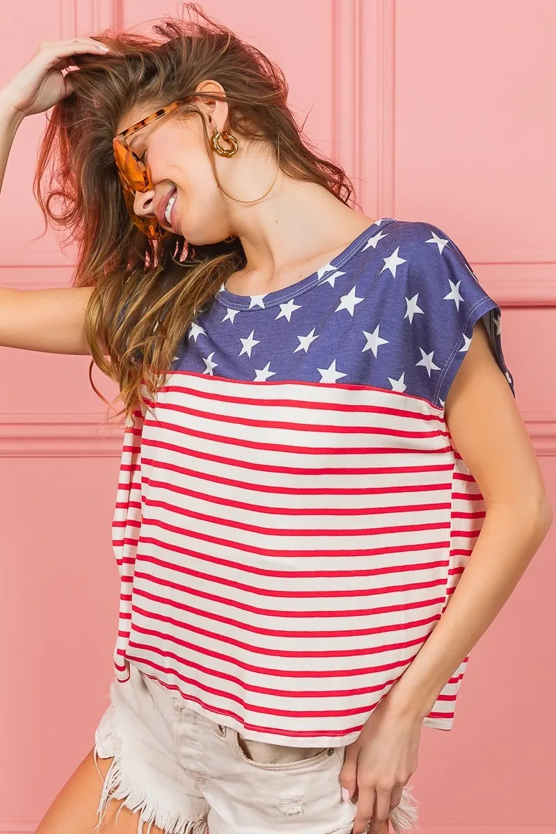 BiBi Star Rpinted with Stripe Combo Top - Image 5