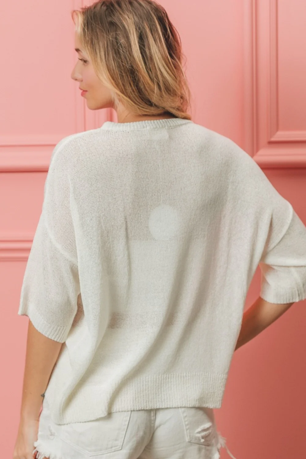 BiBi Striped Heart Contrast Knit Top - Image 2