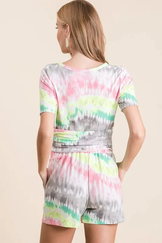 BiBi Tie Dye Print Shorts With Twill Tape Drawstring - Image 17