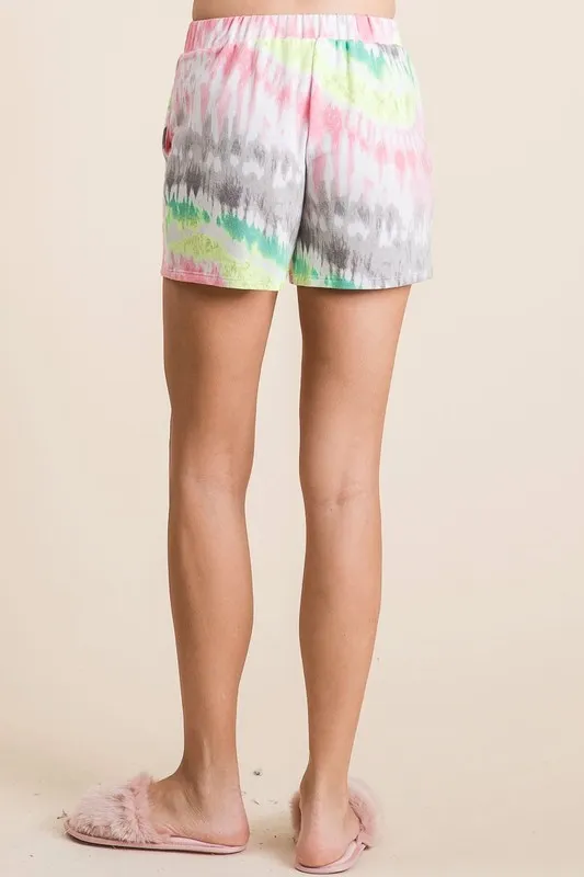 BiBi Tie Dye Print Shorts With Twill Tape Drawstring - Image 6