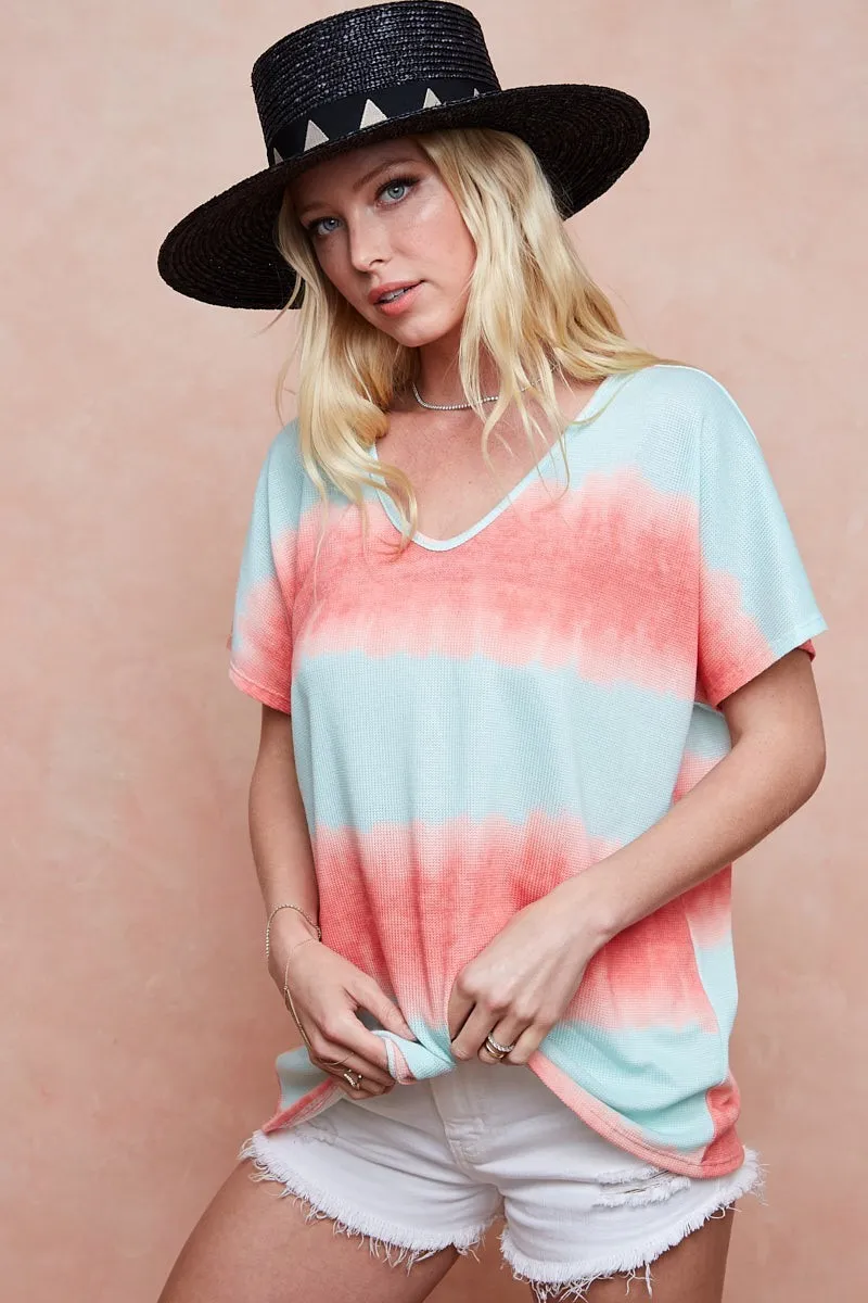 BiBi Tiedye Printed Hacci Knit Top - Image 2
