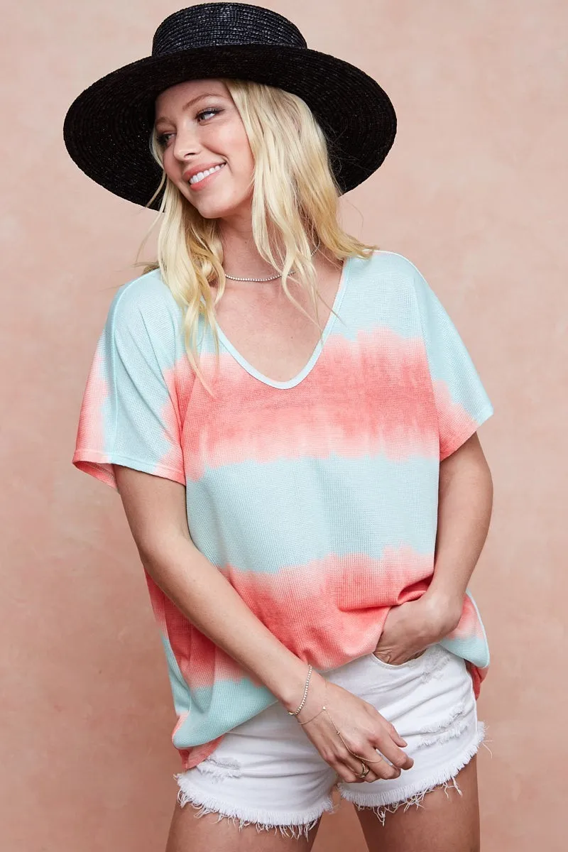 BiBi Tiedye Printed Hacci Knit Top - Image 3