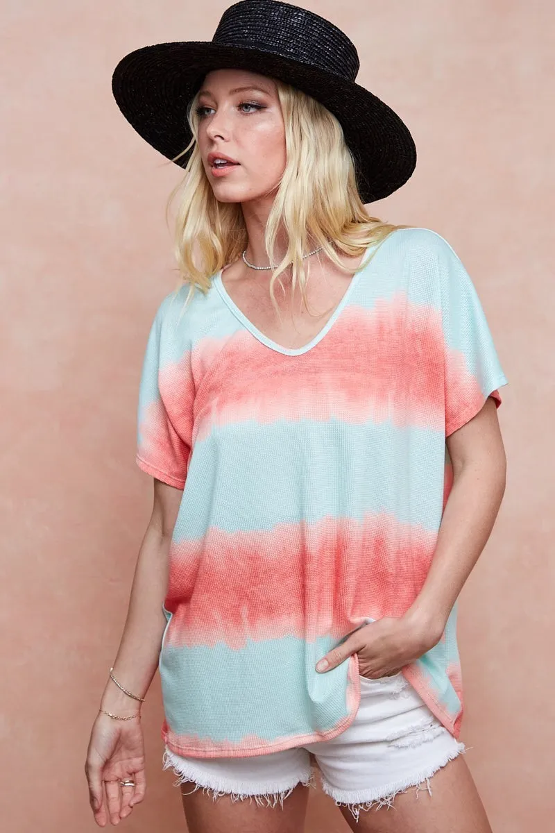 BiBi Tiedye Printed Hacci Knit Top - Image 4