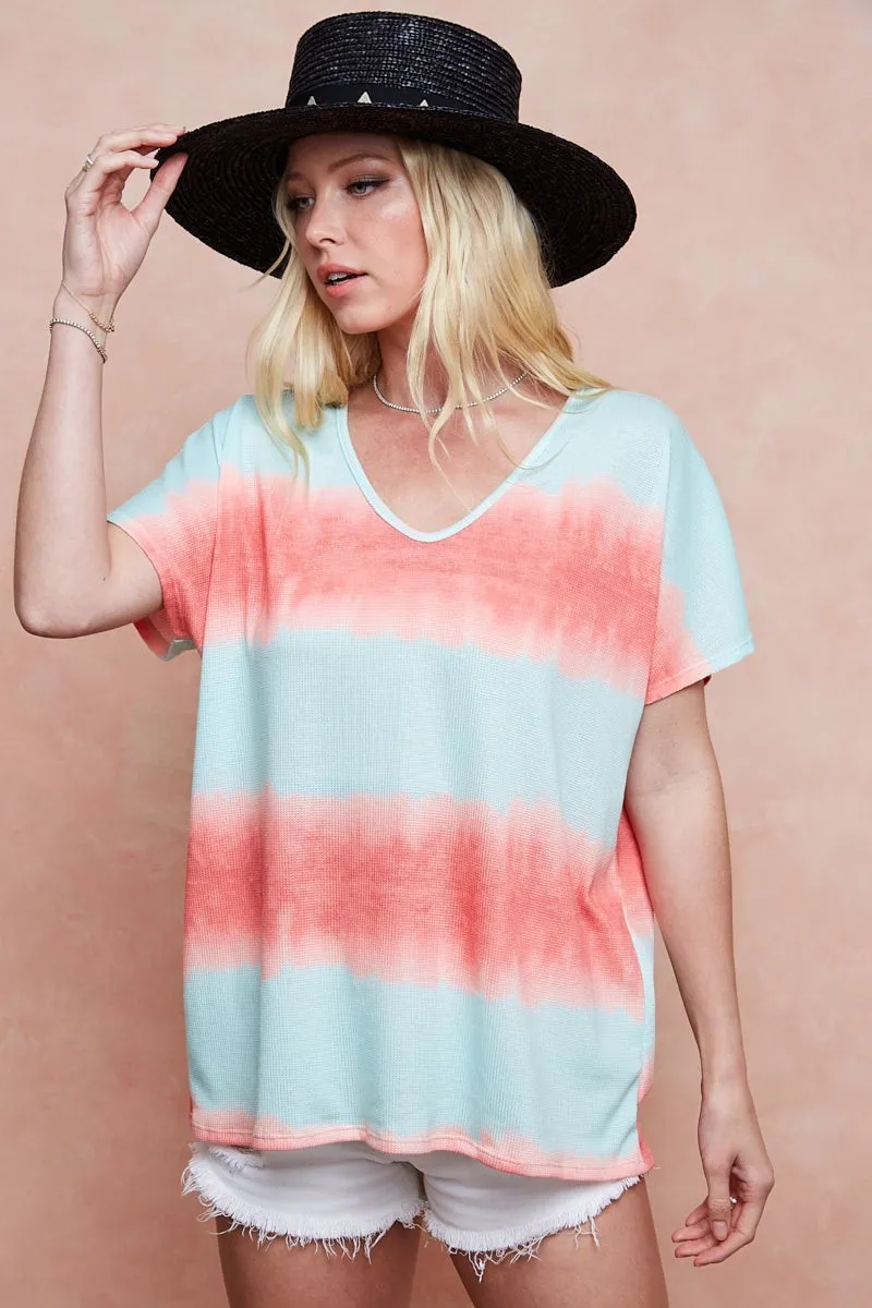 BiBi Tiedye Printed Hacci Knit Top - Image 5