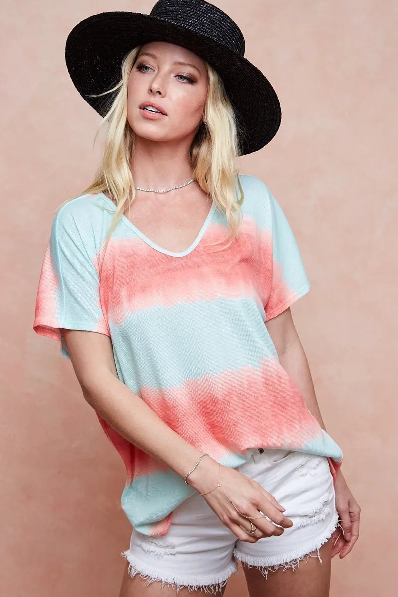BiBi Tiedye Printed Hacci Knit Top - Image 6