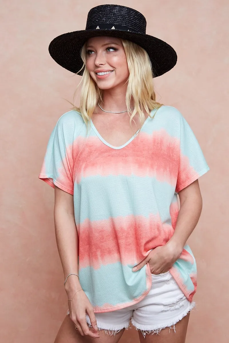 BiBi Tiedye Printed Hacci Knit Top - Image 7