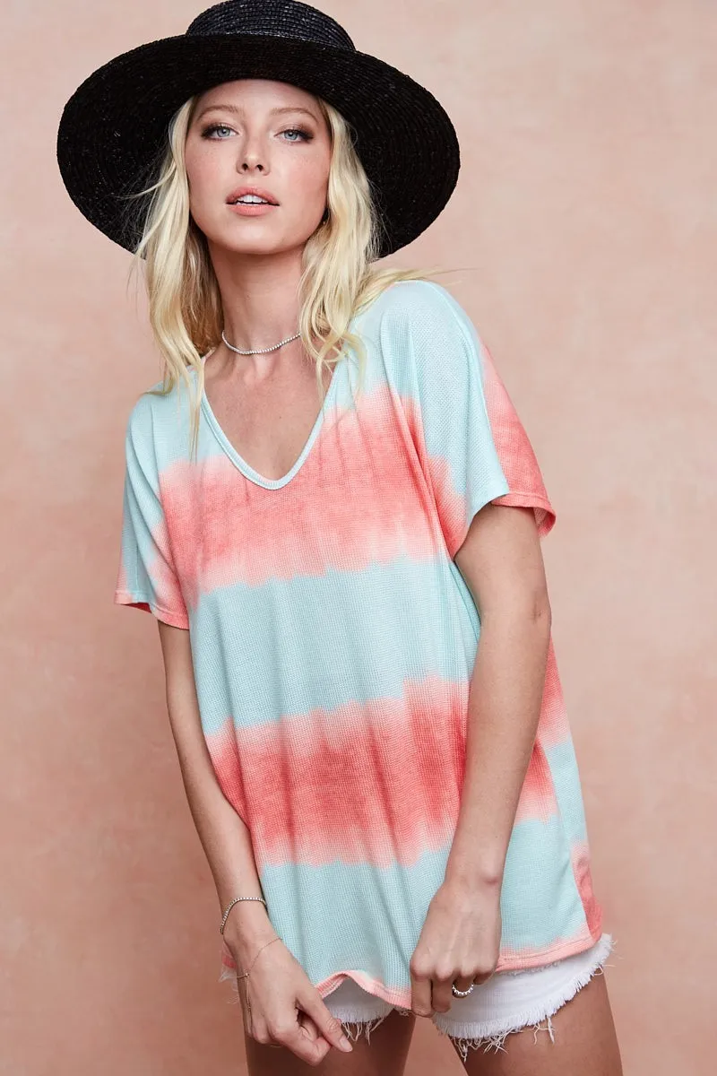 BiBi Tiedye Printed Hacci Knit Top - Image 8