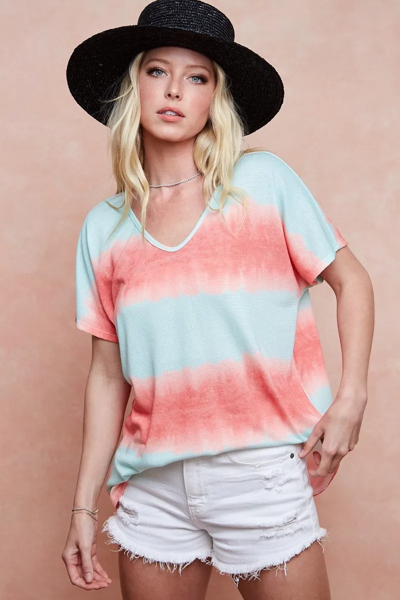 BiBi Tiedye Printed Hacci Knit Top - Image 9