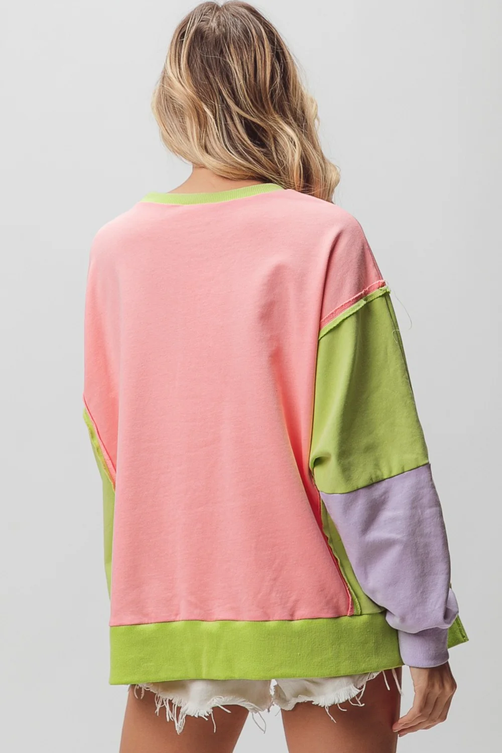 BiBi Washed Color Block Sweatshirt - Image 2