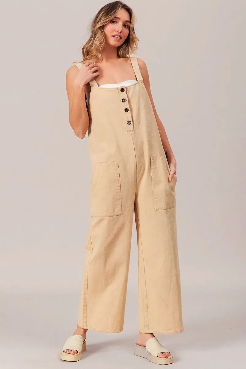 BiBi Washed Denim Buttoned Overall Jumpsuit - Image 5