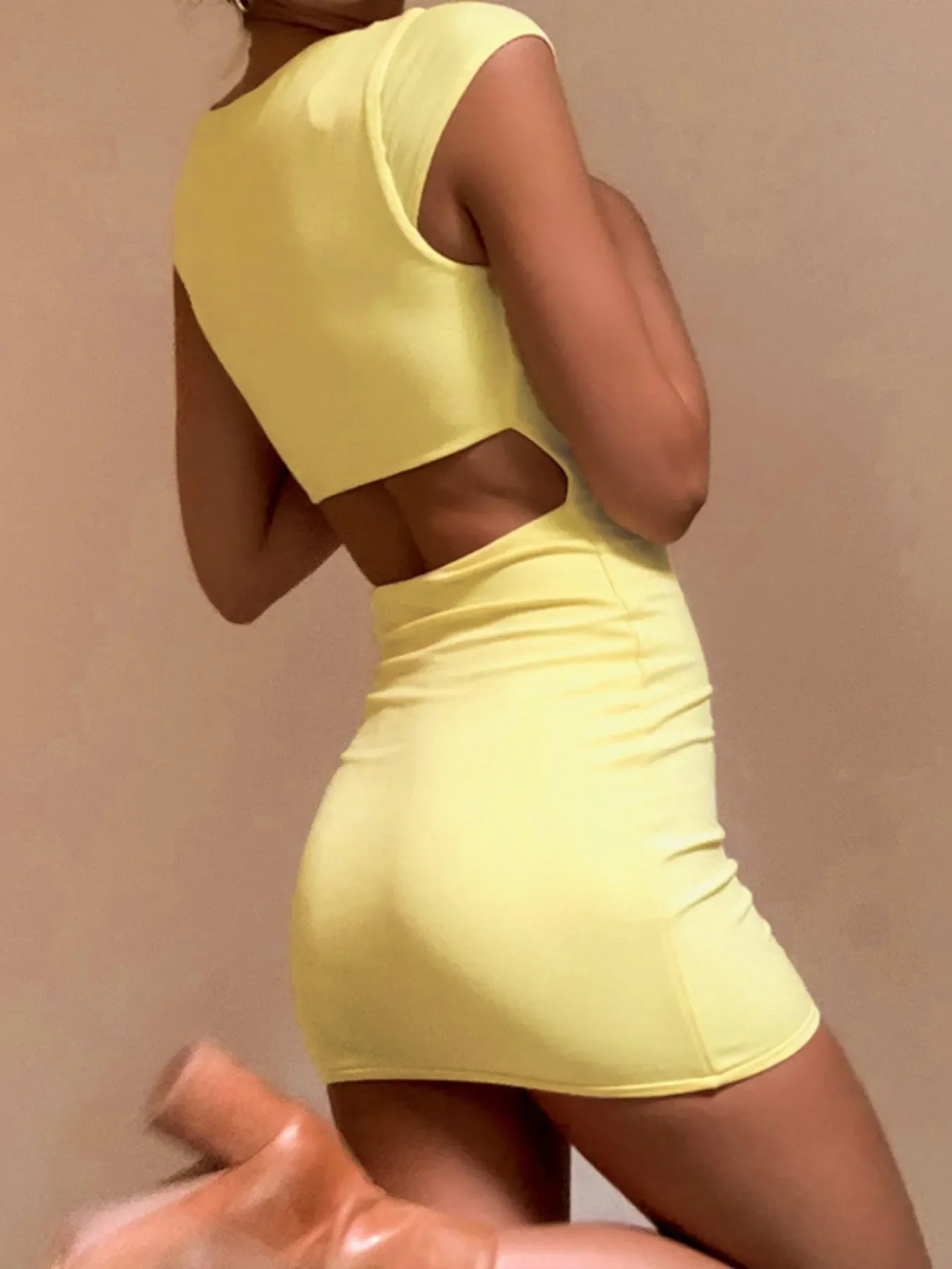 Bodycon Square Neck Mini Dress - Image 4