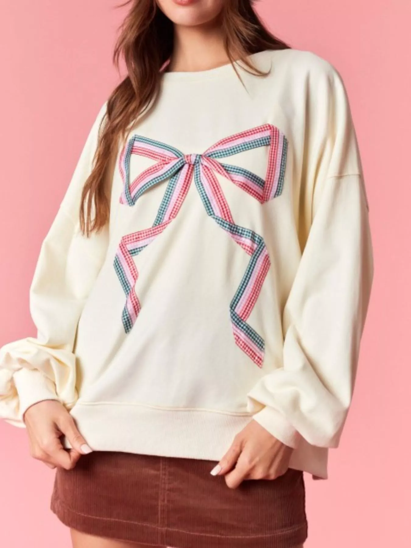 Bow Crew Neck Sweatshirt - Image 17