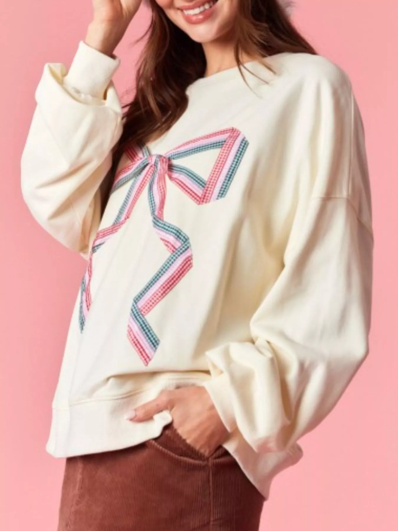 Bow Crew Neck Sweatshirt - Image 22