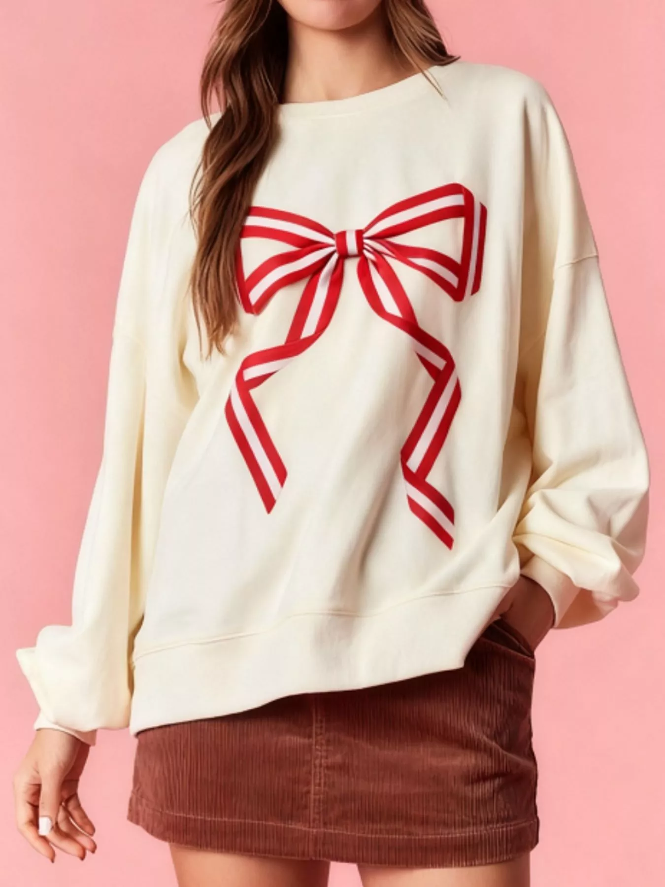 Bow Crew Neck Sweatshirt - Image 31