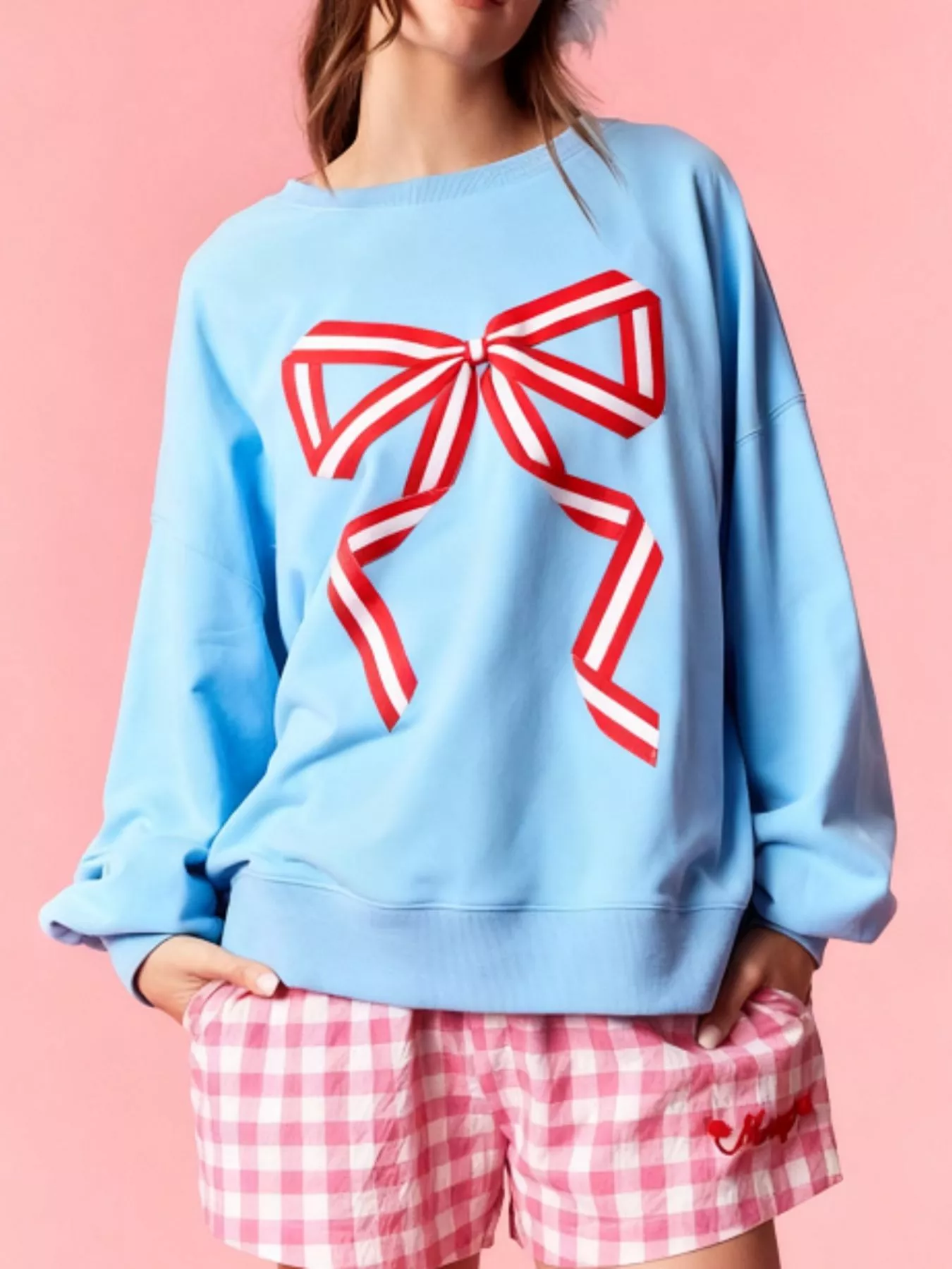 Bow Crew Neck Sweatshirt - Image 34
