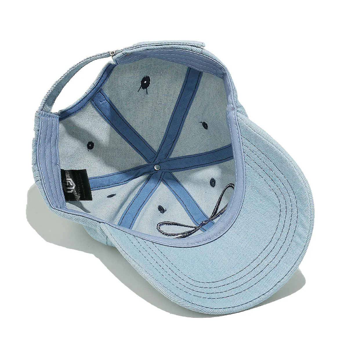 Bow Embroidered Denim Baseball Cap - Image 4