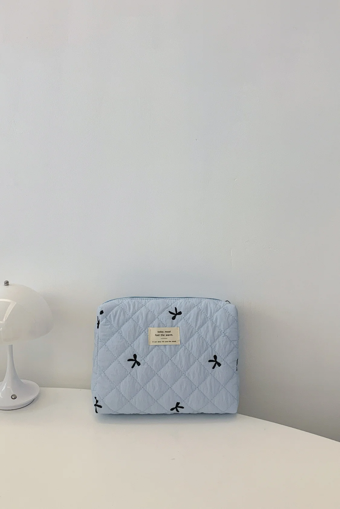 Bow Embroidered Quilted Storage Bag - Image 8