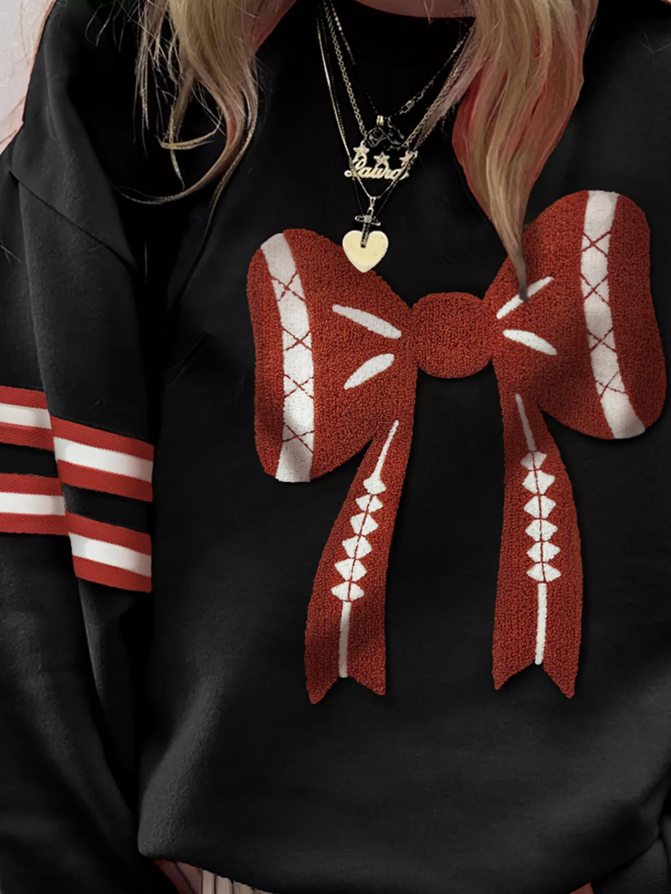 Bow Front Dropped Shoulder Sweatshirt - Image 2