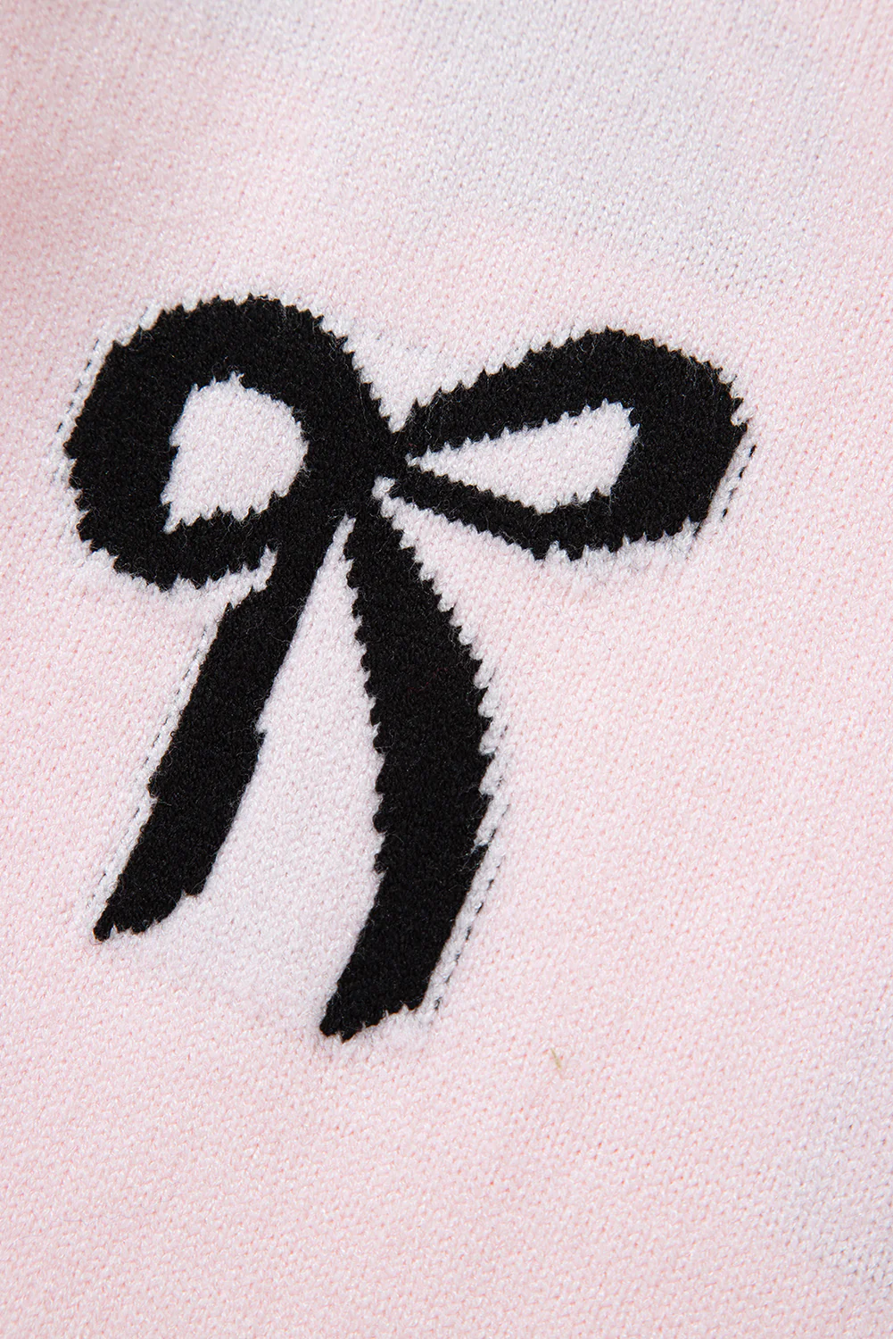 Bow Pattern Round Neck Loose Fit Sweater - Image 10