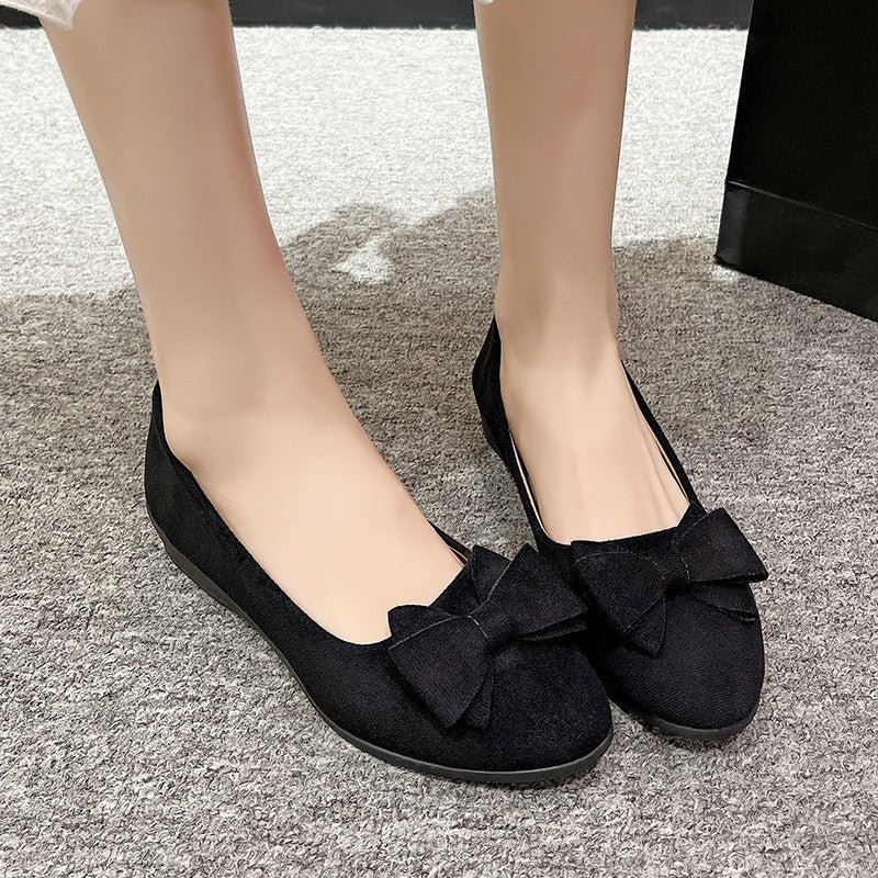 Bow Point Toe Low Heel Slip-Ons - Image 5