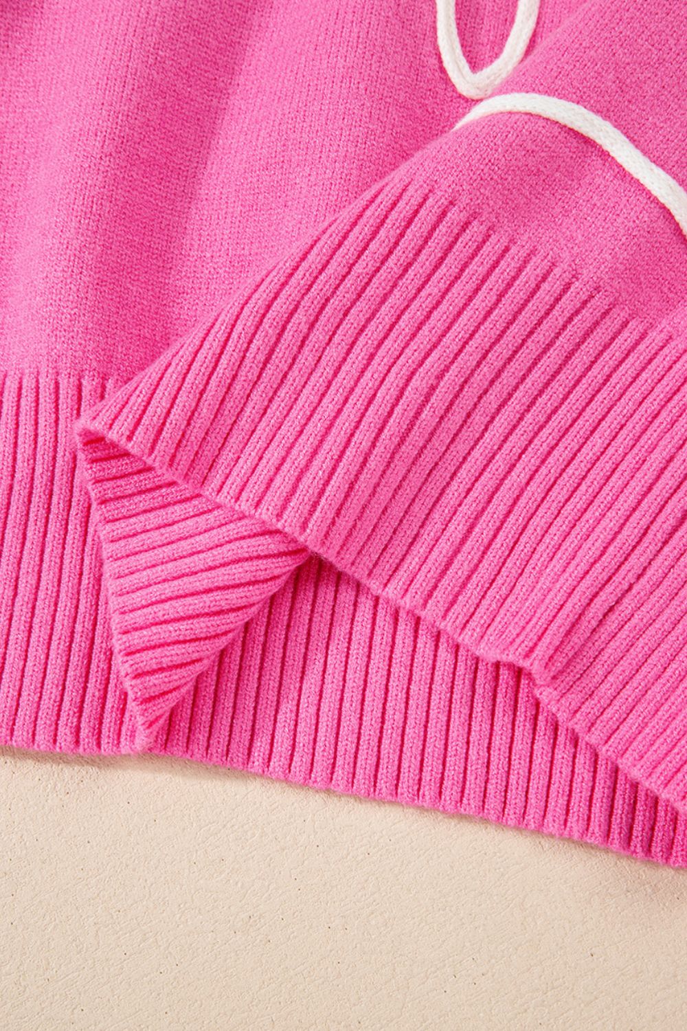 Bow Round Neck Dropped Shoulder Sweater - Image 3