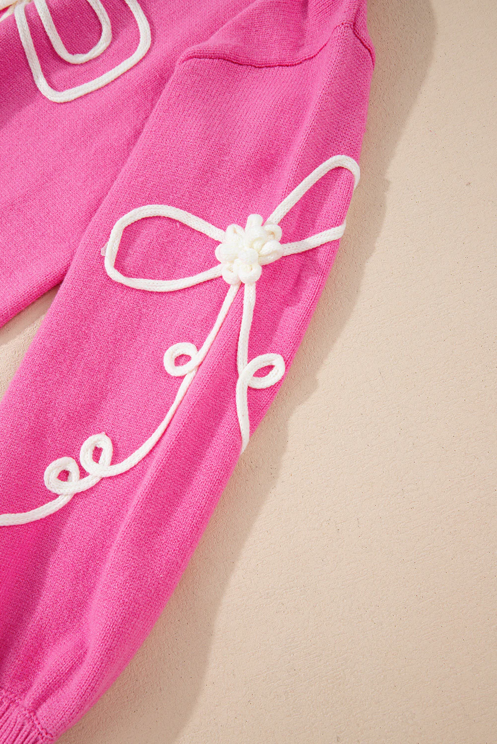 Bow Round Neck Dropped Shoulder Sweater - Image 4