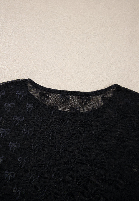 Bow Round Neck Long Sleeve Top - Image 9