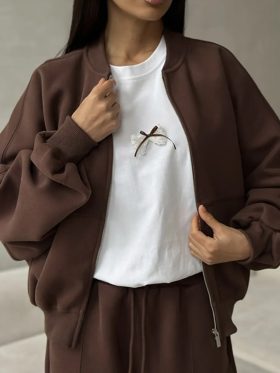 Bow Round Neck Oversized T-Shirt - Image 4