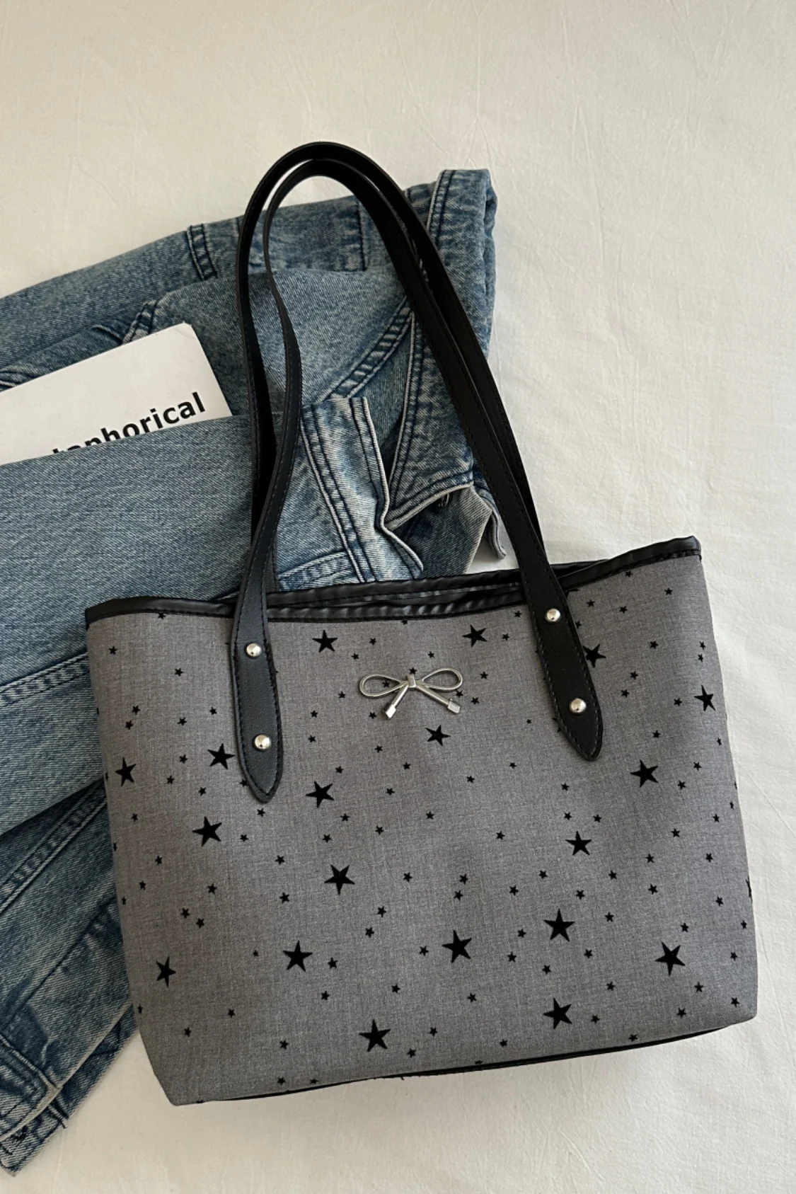Bow Trim Polyester Tote Bag - Image 11
