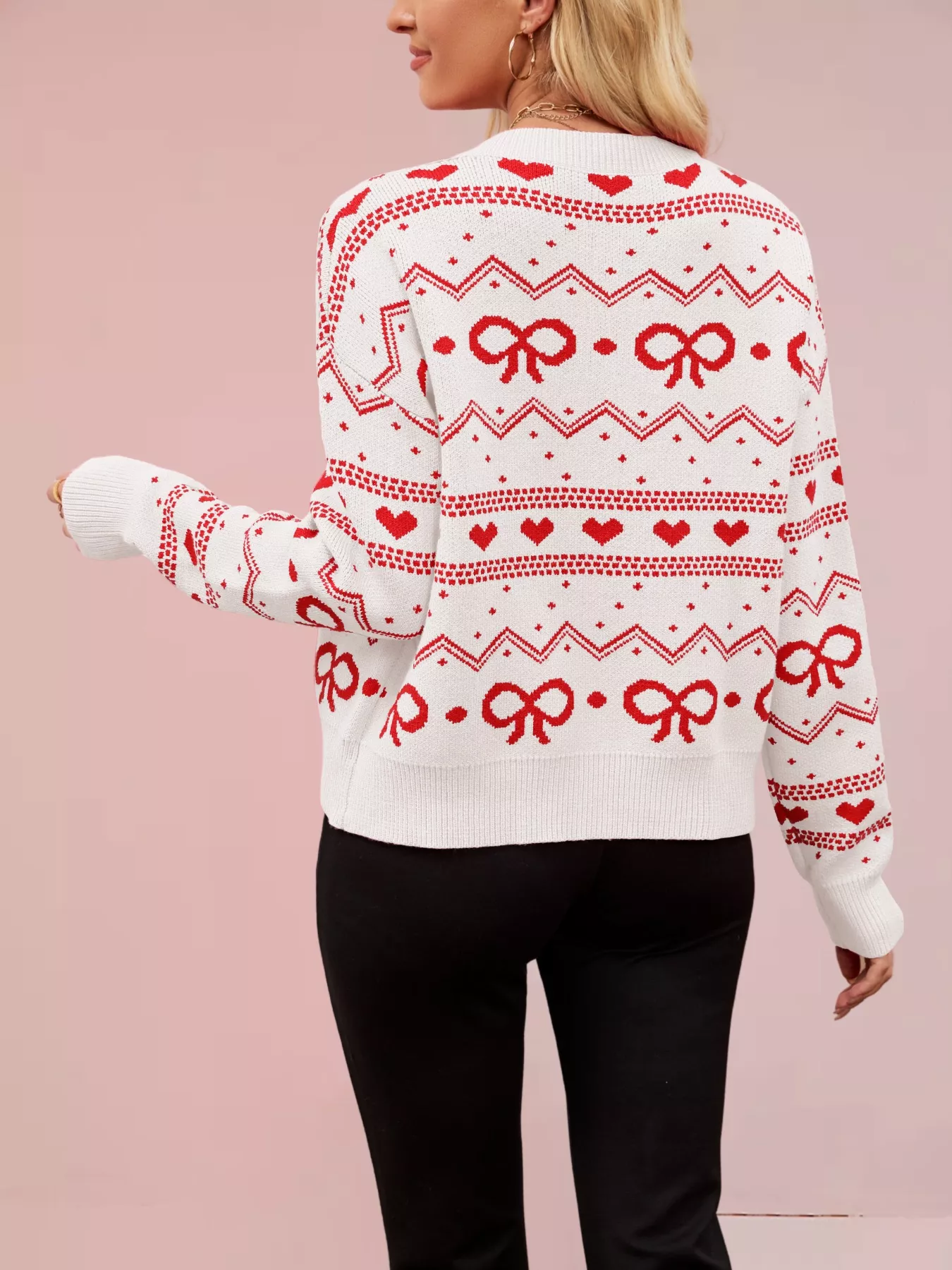 Bowknot Pattern Knit Cardigan - Image 9