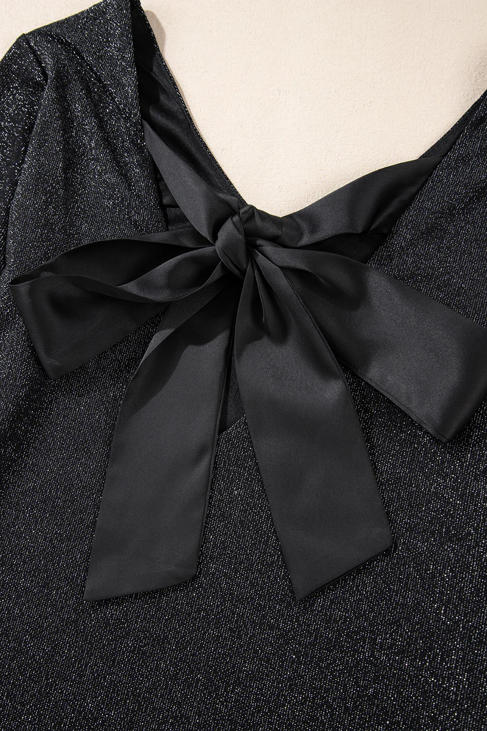 Bowknot V-Neck Long Sleeve Blouse - Image 11