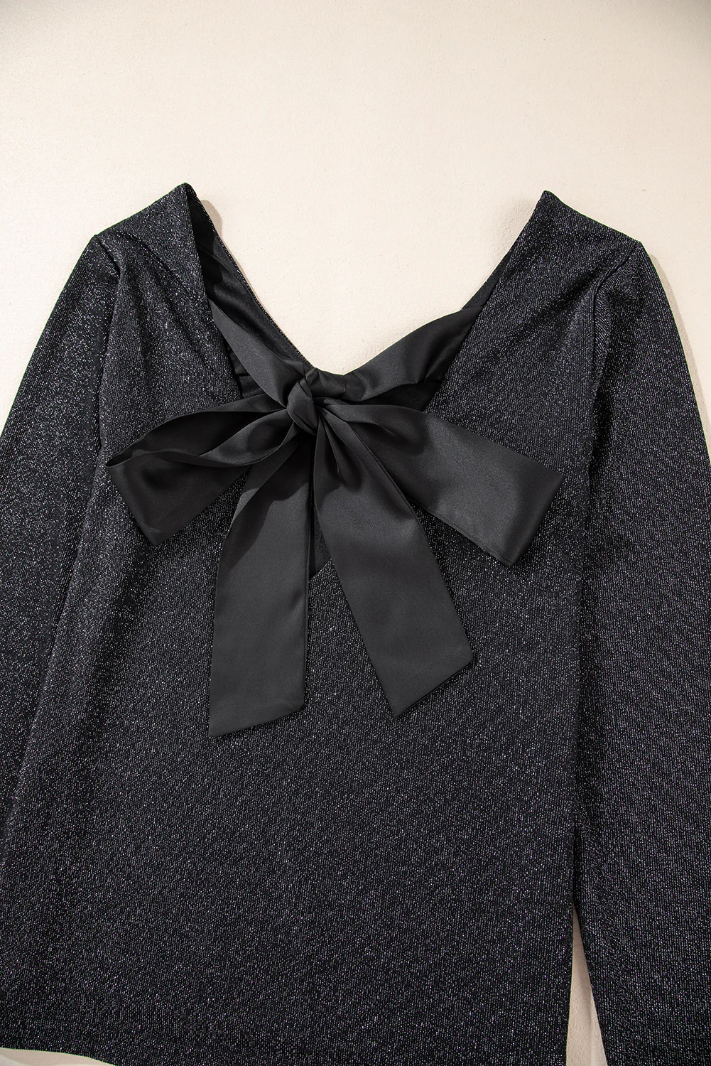 Bowknot V-Neck Long Sleeve Blouse - Image 14