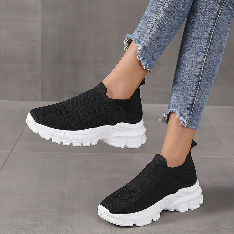Breathable Mesh Round Toe Platform Athletic - Image 3