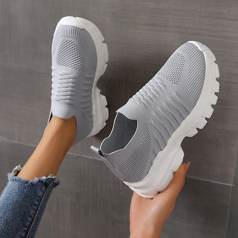 Breathable Mesh Round Toe Platform Athletic - Image 4