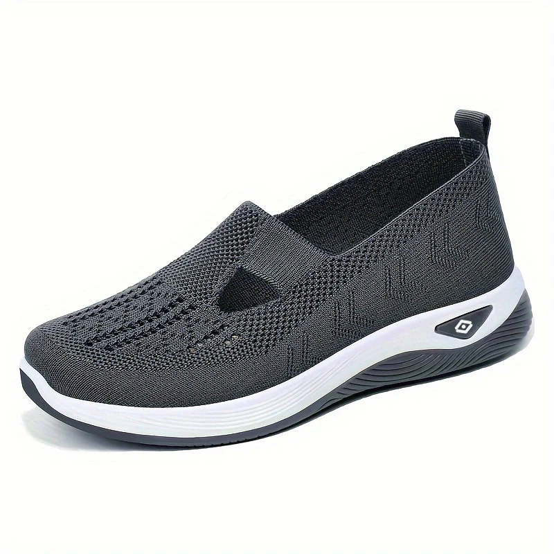 Breathable Mesh Round Toe Wedge Sneakers - Image 3